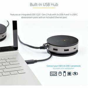 StarTech.com USB-Typ C Docking Station für Tablet-PC, Notebook - 75 W - 3 x USB-Anschlüsse - USB Typ C - Netzwerk (RJ-45) 