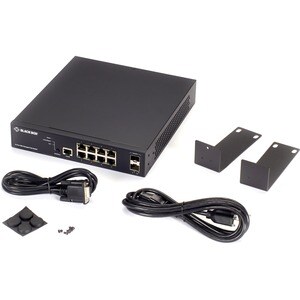 Black Box LPB3000 Ethernet Switch - 8 Ports - Manageable - Gigabit Ethernet, 10 Gigabit Ethernet - 10/100/1000Base-T, 10GB