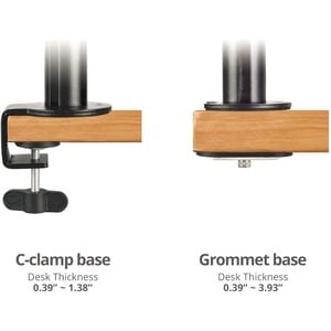 SIIG Dual Arm Pole Multi-Angle Replaceable Articulating Monitor Desk Mount - 14" to 30" - Max Load 17.6lbs each - Expandab