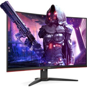 AOC CQ32G2SE 32" Class WQHD Curved Screen Gaming LCD Monitor - 16:9 - Black Red - 80 cm (31.5") Viewable - Vertical Alignm