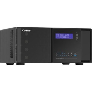 QNAP QGD QGD-3014-16PT 18 Ports Manageable Ethernet Switch - 2 Layer Supported - Modular - 2 SFP Slots - 250 W Power Consu