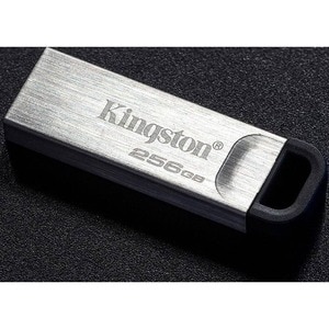 Kingston DataTraveler Kyson DTKN 256 GB USB 3.2 (Gen 1) Type A Flash Drive - Silver - 200 MB/s Read Speed - 60 MB/s Write 