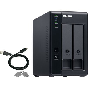 QNAP TR-002 2 x Total Bays DAS Storage System Desktop - Serial ATA/600 Controller - RAID Supported - 0, 1, JBOD RAID Levels