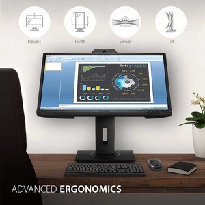 ViewSonic Graphic VG2440V 24 Zoll Class Webcam Full HD LED-Monitor - 16:9 Format - Schwarz - 60,5 cm (23,8 Zoll) Viewable 