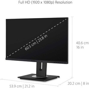 Viewsonic VG2456 60,5 cm (23,8 Zoll) Full HD WLED LCD-Monitor - 16:9 Format - Schwarz - 609,60 mm Class - IPS-Technologie 
