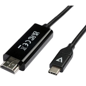 V7 V7UCHDMI-2M 2.01 m HDMI/USB-C A/V Cable - V7 USB-C to HDMI 2.0 Adapter Cable 2 Meters Black21.6 Gbps 34AWG Aluminum Myl