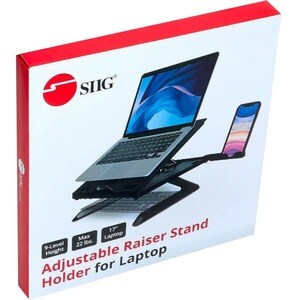 SIIG Adjustable Riser Stand Holder for Laptop up to 17" - Ergonomic Laptop Stand with 9 Level Tilt Adjustment, Cooling Kno