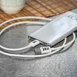 JUICE 1 m USB/USB-C Data Transfer Cable - First End: USB Type C - Second End: USB Type A - White