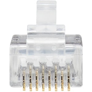 Eaton Tripp Lite Series Cat6 RJ45 Pass-Through UTP Modular Plug, 50 Pack, TAA - 50 Pack - 1 x RJ-45 Network Male - Clear -