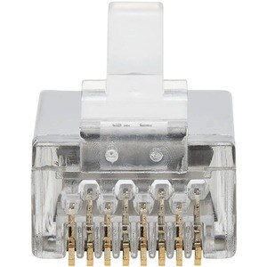 Tripp Lite by Eaton Cat6 RJ45 Pass-Through FTP Modular Plug, 100 Pack, TAA - 100 Pack - 1 x RJ-45 Network Male - Clear - T