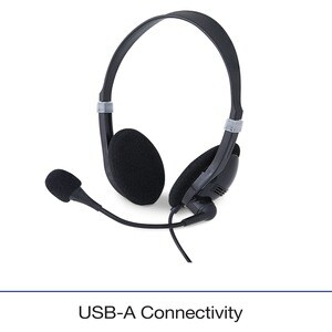 Verbatim Stereo Headset with Microphone and In-Line Remote - Stereo - USB Type A - Wired - 32 Ohm - 20 Hz to 20 kHz - Over