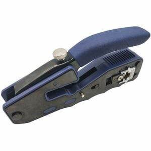 Eaton Tripp Lite Series Crimping Tool with Cable Stripper for Pass-Through RJ45 Plugs - Black, Blue - Non-slip Handle, Sec