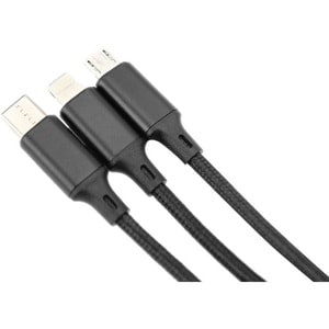 Digitus Charging Cable - 1 m - For iMac, iPhone, Power Bank - USB Type A / Lightning, Micro USB, USB Type C - Black