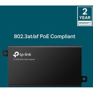 TP-Link PoE Injector - 1 x 10/100/1000Base-T Input Port(s) - 1 x 10/100/1000Base-T Output Port(s) - 30 W - Wall-mountable/