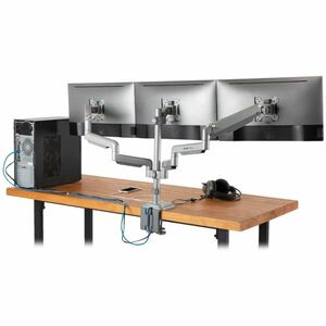 Tripp Lite series DDR1730TAL Desk Mount for Flat Panel Display, Monitor, HDTV - Silver - 3 Display(s) Supported - 30" Scre