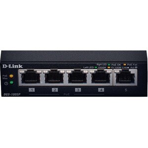 D-Link DGS-105 5 Anschlüsse Ethernet-Switch - 2 Unterstützte Netzwerkschicht - 3,10 W Stromverbrauch - Verdrilltes Doppelk