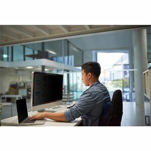3M Anti-glare Privacy Screen Filter - Black, Matte - 1 Each - For 81.3 cm (32") Widescreen LCD Monitor - 16:9 - Blue Light