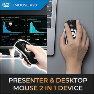 Adesso Wireless presenter mouse (Air Mouse Elite) - With the iMouse P20 you can deliver presentations and lectures from up