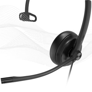 Yealink USB Wired Headset - Mono - USB - Wired - 32 Ohm - 20 Hz to 20 kHz - Over-the-head - Monaural - Supra-aural - 120 c