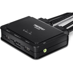 TRENDnet TK-220DPI KVM Switchbox - 2 Computer(s) - 1 Local User(s) - 3840 x 2160 - 4 x USB - 3 x DisplayPort