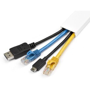 StarTech.com Cable Management Raceway w/Adhesive Tape 39in - Network Cable Hider Kit - Solid Wire Duct System - Power Cord