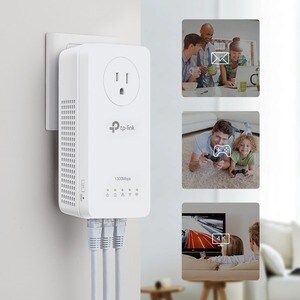 TP-Link AV1300 Gigabit Passthrough Powerline ac Wi-Fi Kit - 1 - 3 x Network (RJ-45) - 1300 Mbit/s Powerline - 300 m Distan