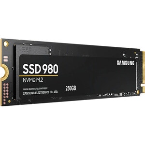 Samsung 980. SSD capacity: 250 GB, SSD form factor: M.2, Read speed: 2900 MB/s, Write speed: 1300 MB/s, Component for: PC