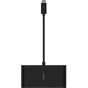 Belkin USB-C 5-in-1 Hub Plus 100W - for Notebook - Charging Capability - 100 W - USB Type C - 4K - 3840 x 2160 - 1 x USB 3