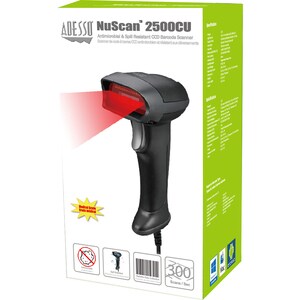 Adesso NuScan NuScan 2500CU Healthcare, Library, Retail, Warehouse Handheld Barcode Scanner - Cable Connectivity - USB Cab
