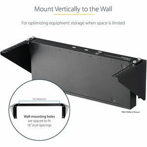 StarTech.com 5U Vertical Wall Mount Rack, 19" Wall Mounting Bracket, Open Low Profile Network/Server Room/Data/AV/IT/Patch