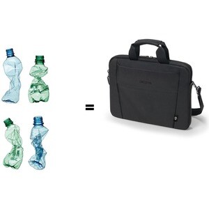Dicota Eco Tasche für 33 cm (13 Zoll) bis 35,8 cm (14,1 Zoll) Notebook - Schwarz - 300D Polyethylene Terephthalate (PET) K