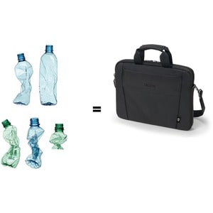 Dicota Eco Tasche für 38,1 cm (15 Zoll) bis 39,6 cm (15,6 Zoll) Notebook - Schwarz - 300D Polyethylene Terephthalate (PET)