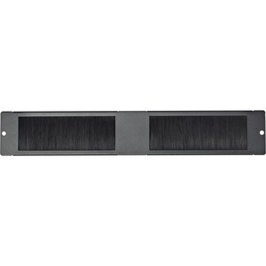 V7 RMWCBRUSHACCS Brush Strip Panel For Rack - Steel - Black - 78 mm Height x 365 mm Depth