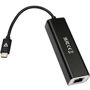 Hub Combo USB/Ethernet V7 V7UCRJ45USB3 - USB 3.2 (Gen 1) Type C - 1024 Mo/s - Externe - Noir - 3 Total de ports USB - 3 Po
