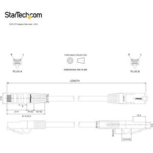 StarTech.com 1m CAT6 Ethernet Cable, LSZH (Low Smoke Zero Halogen), 10 GbE Snagless 100W PoE UTP RJ45 Black CAT 6 Network 