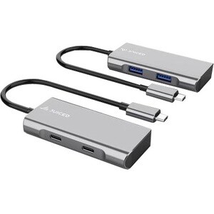 Juiced Systems QuadHUB 4 Port USB-C 10 Gbps Adapter - USB Type C - Portable - 4 USB Port(s) DISC PROD SPCL SOURCING SEE NOTES