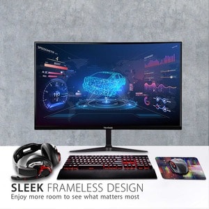 ViewSonic OMNI VX2718-PC-MHD 27 Inch Curved 1080p 1ms 165Hz Gaming Monitor with Adaptive Sync, Eye Care, HDMI and Display 