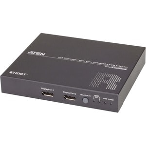 ATEN USB DisplayPort Dual View HDBaseT 2.0 KVM Extender (4K@100m for Single View) - 2 Computer(s) - 2 Local User(s) - 328.