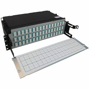 Eaton Tripp Lite Series Preloaded Fiber Patch Panel, 3U - 48x (12F MTP/MPO-PC to 4x LC Duplex F/F) 8F Trunk Cables, OM4 Mu