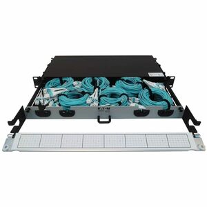Eaton Tripp Lite Series Preloaded Fiber Panel, 1U - 6x (4x LC/LC Duplex M/M) 8F Trunk Cables, OM4 Multimode, 10 m (32.8 ft