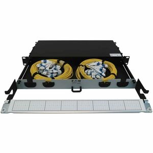 Eaton Tripp Lite Series Preloaded Fiber Panel, 1U - 2x (12x LC/LC Duplex M/M) 24F Trunk Cables, OS2 Singlemode, 10 m (32.8