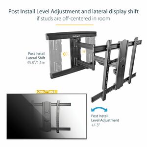 StarTech.com TV Wall Mount for up to 80" VESA Mount Displays - Low Profile Full Motion TV Mount - Heavy Duty Adjustable Ar