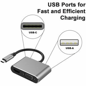 4XEM's 4-in-1 HDMI, VGA, Power Delivery USB-C Dock - 4XEM's 4-in-1 HDMI, VGA, Power Delivery USB-C Dock