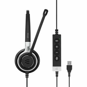 EPOS | SENNHEISER IMPACT Wired Stereo Headset - Black, Silver - Binaural - 50 Hz to 18 kHz - 100 cm Cable - Noise Cancelli