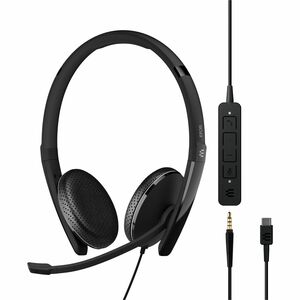 EPOS ADAPT 165 USB-C II Wired On-ear Stereo Headset - Black - Binaural - 20 Hz to 20 kHz - 231.2 cm Cable - Noise Cancelin