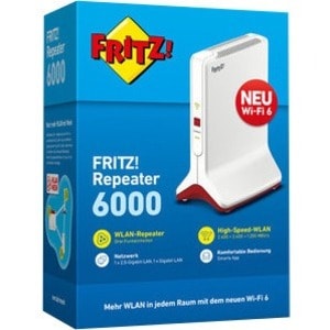 FRITZ! FRITZ!Repeater 6000 Triband 802.11ax 5,86 Gbit/s Drahtloser Access Point - 2,40 GHz, 5 GHz - 2 x Netzwerk (RJ-45) -