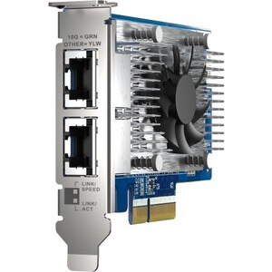 QNAP QXG-10G2T-X710 10Gigabit Ethernet Card for NAS Storage Device, Switch, Workstation - 10GBase-T - Plug-in Card - PCI E