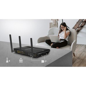 TP-Link Archer VR2100v Wi-Fi 5 IEEE 802.11ac Ethernet, VDSL2, ADSL, ADSL2, ADSL2+ Modem/Wireless Router - 2,40 GHz ISM-Ban