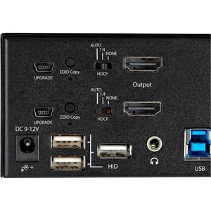 StarTech.com 2 Port Dual Monitor HDMI KVM Switch, 4K 60Hz HDMI 2.0 UHD HDR, 2 Port USB 3.0 Hub, 4x USB HID, Audio, Hotkey 