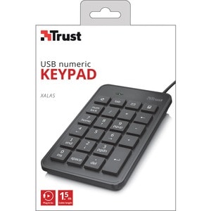 Trust Xalas Keypad - Cable Connectivity - USB Interface - 23 Key TAB, Email, Calculator, Browser Hot Key(s) - Notebook, De